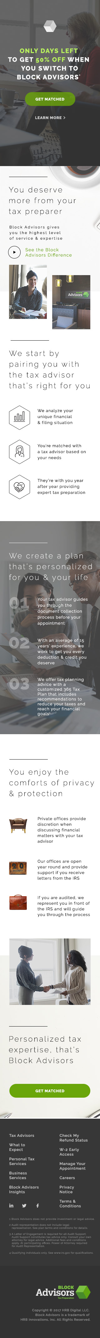 Block Advisors mobile landing page render