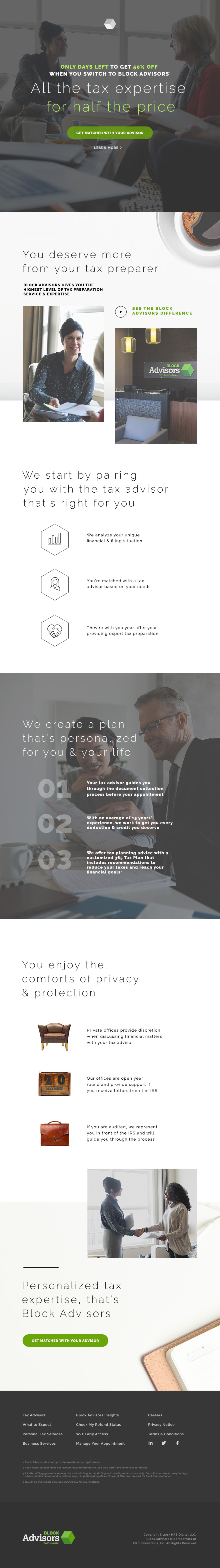 Block Advisors tablet landing page render